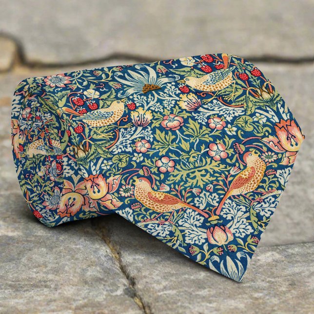 Vintage Bird Flower Strawberry Christmas Pattern Tie (Creator Uploaded)