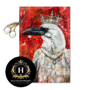 Vintage Bird Gothic Raven King Crown Decoupage Tissue Paper