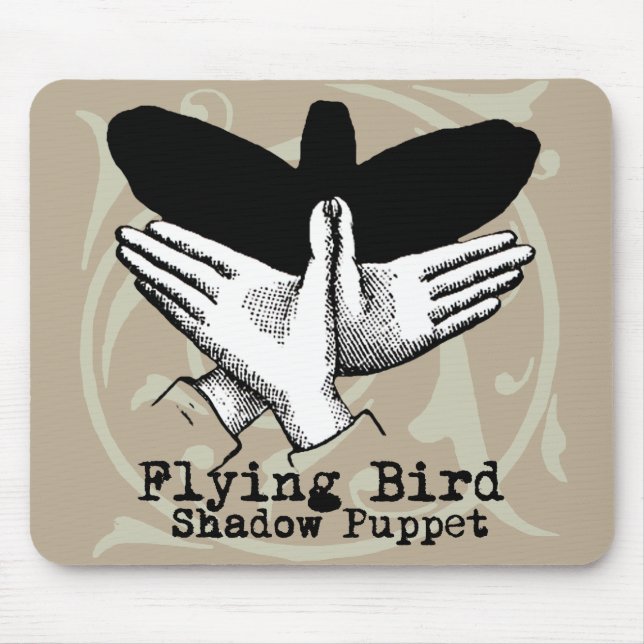 Vintage Bird Hand Puppet Shadow Games Mouse Mat (Front)