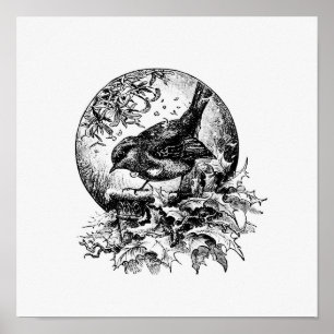 Vintage Bird Illustration Poster