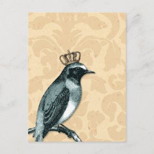 Vintage Bird in Crown Postcard