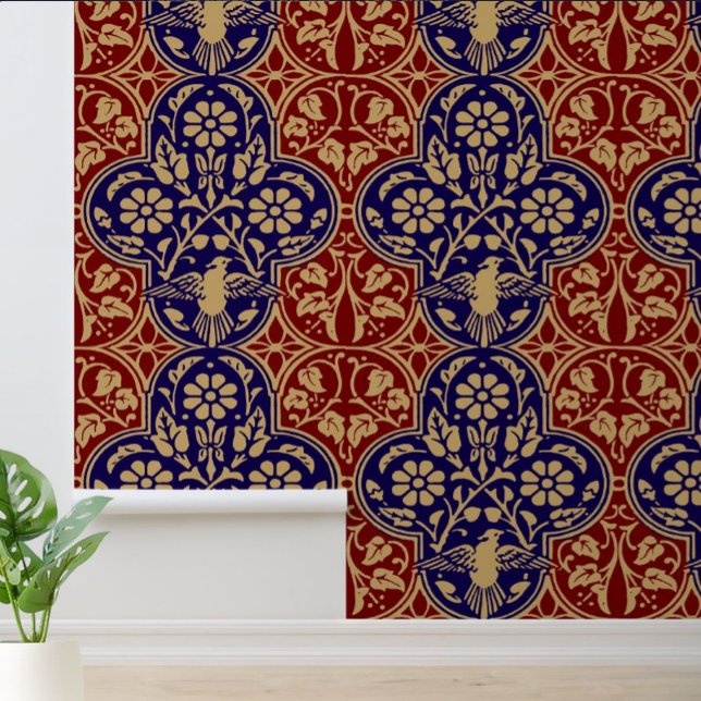 Vintage Bird In Floral Vine Pattern Wallpaper (Creator Uploaded)