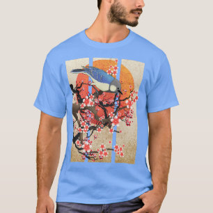 Vintage Bird Japanese Art Sakura Cherry Blossom Fl T-Shirt