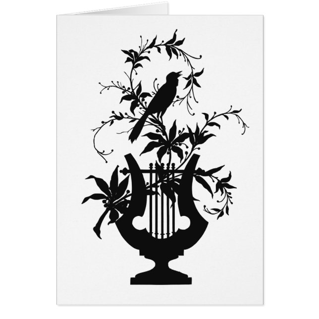 Vintage Bird & Lyre Silhouette | Botanical Musical (Front)