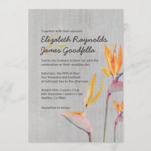 Vintage Bird of Paradise Wedding Invitations