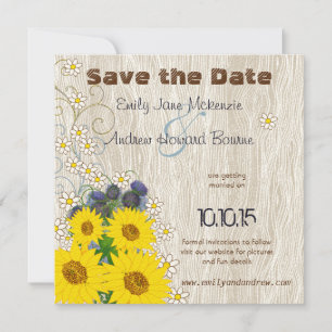 Vintage Bird on WoodGrain Wedding Save the Date