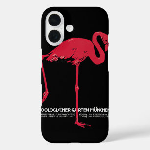 Vintage Bird Pink Flamingo at Germany Munich Zoo iPhone 16 Case