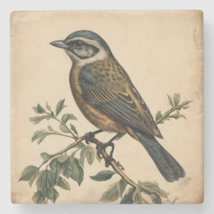 Vintage Bird Print Stone Coaster