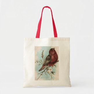 Vintage Bird Print Tote Bag