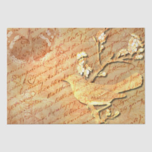 Vintage Bird & Script A Shabby Chic Decoupage Tissue Paper