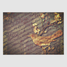 Vintage Bird & Script A Shabby Chic Decoupage