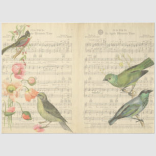 Vintage Bird Series Design 5 Tissue Paper