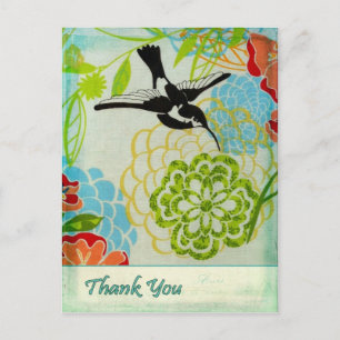 Vintage Bird Thank You Postcard