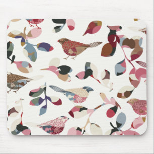 Vintage bird wallpaper mouse mat