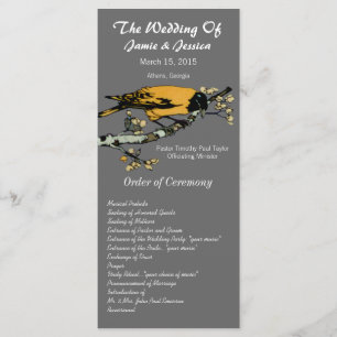 Vintage Bird Wedding Program Programme