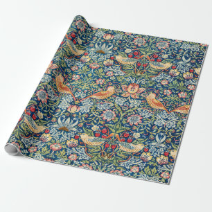 Vintage bird william morris floral art wrapping paper