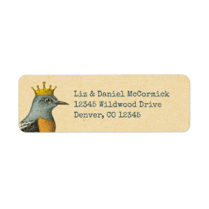 Vintage Bird with Gold Crown