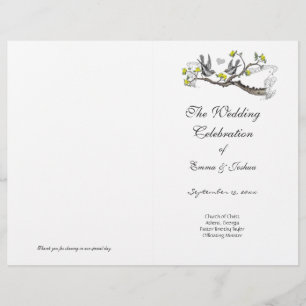 Vintage Bird Yellow & Grey Program Cover