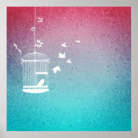 Vintage Birdcage and Birds