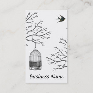 Vintage Birdcage Bare Branch Swallow Business Card