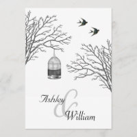 Vintage Birdcage Bare Branch Swallows Wedding