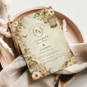 Vintage Birdcage Garden Celebration Invitation