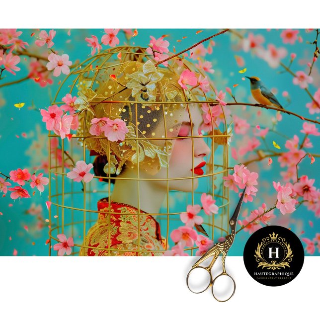 Vintage Birdcage Hat Floral Decoupage Tissue Paper (Creator Uploaded)