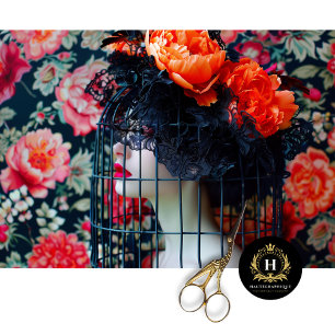 Vintage Birdcage Hat Floral Decoupage Tissue Paper