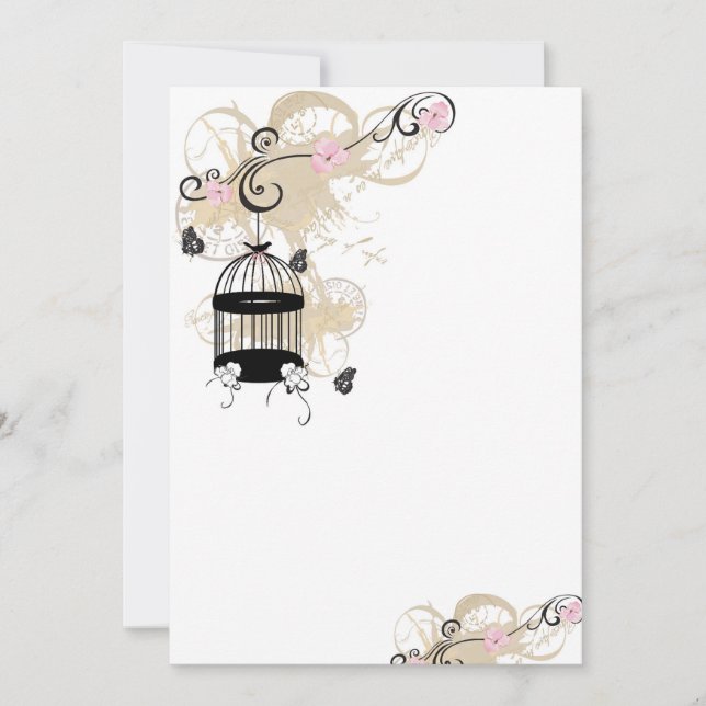 Vintage birdcage Invitation (Front)