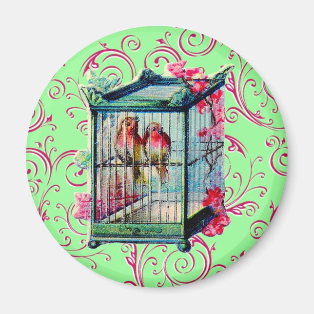 Vintage Birdcage Magnet (Front)