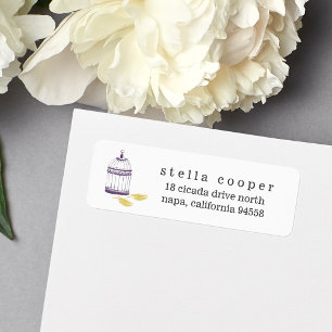 Vintage Birdcage Watercolor Return Address