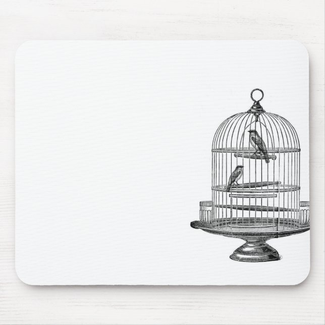 Vintage Birdcage with Birds...mousepad Mouse Mat (Front)