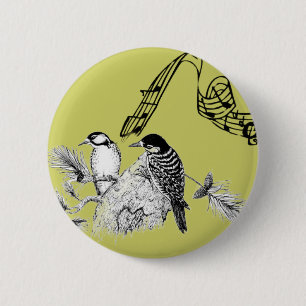 Vintage Birds 6 Cm Round Badge