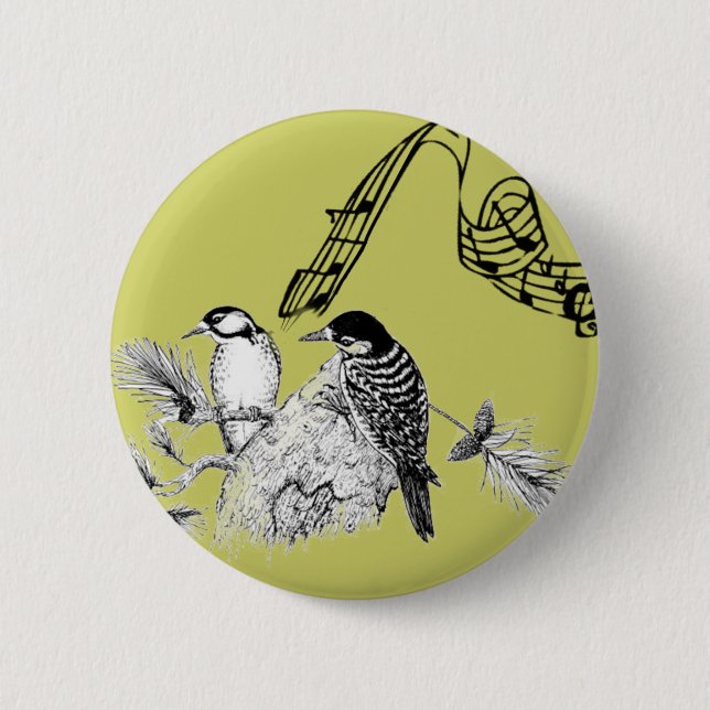 Vintage Birds 6 Cm Round Badge (Front)