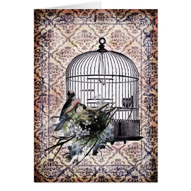 Vintage Birds and Birdcage (Front)