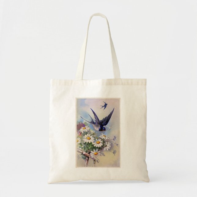 Vintage Birds And Flowers Tote Bag (Front)