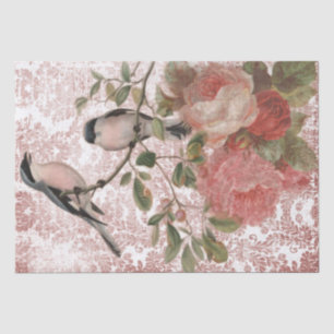 Vintage Birds and Roses Shabby Chic Tissue Paper
