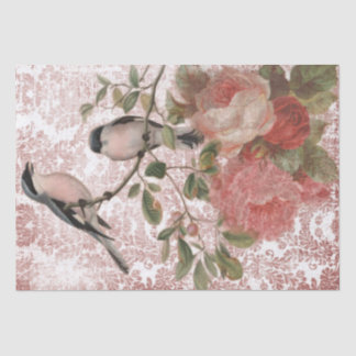 Vintage Birds and Roses Shabby Chic Tissue Paper