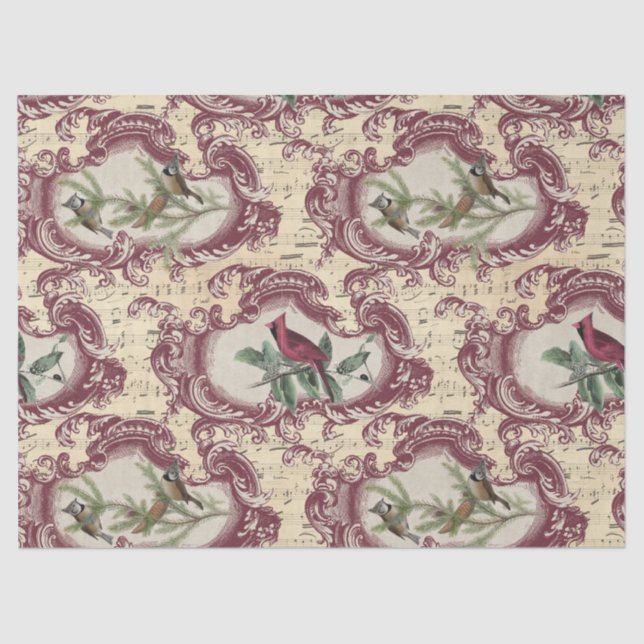 Vintage Birds and Sheet Music Decoupage Paper (Front)