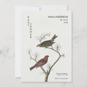 Vintage Birds art Japanese style Baby Shower Invitation