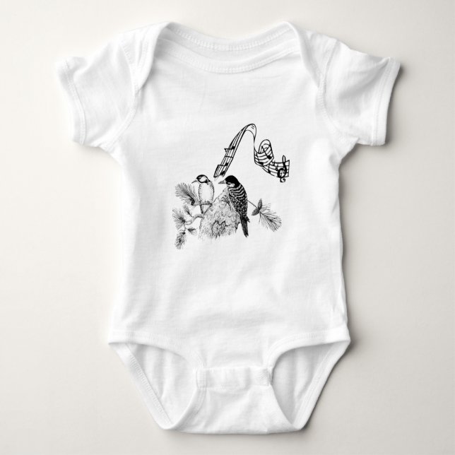Vintage Birds Baby Bodysuit (Front)