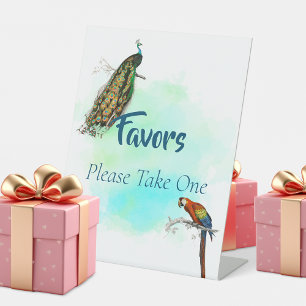 Vintage Birds Bridal Shower Favour Pedestal Sign