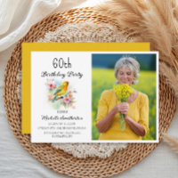 Vintage Birds Canaries Flowers 60th Birthday Photo