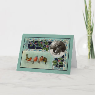 Vintage Birds Christmas Card