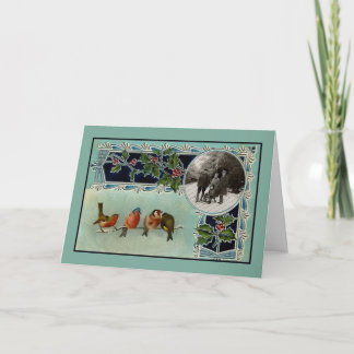 Vintage Birds Christmas Card