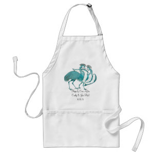 Vintage Birds Festive Cranes Happily Ever After Standard Apron