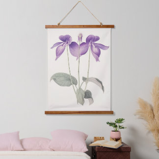 Vintage Birds Foot Violet Botanical Print Flowers Hanging Tapestry