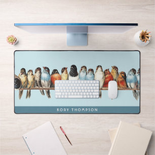 Vintage Birds French Country Cottage Farmhouse Desk Mat