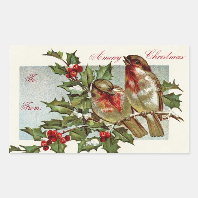 Vintage Birds Gift Tag (Front)