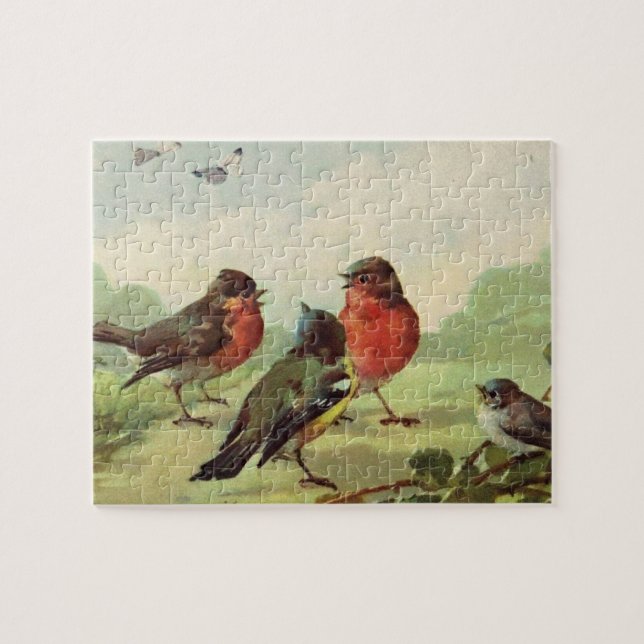 Vintage Birds Illustration Art Jigsaw Puzzle (Horizontal)